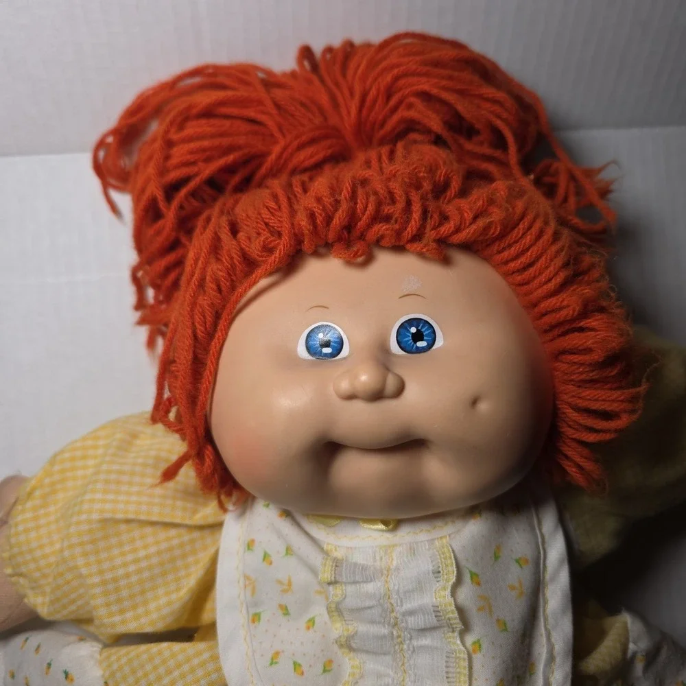 Vintage 1985 Cabbage Patch Kid Doll KT Factory China Head Mold 8 Orange Hair